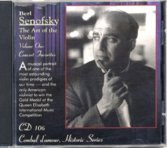 Cembal d'amour CD 106 Berl Senofsky, Violin